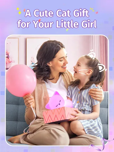 Vista 6 de Mubarek - Luz Nocturna para Niños, lámpara de luz nocturna atenuable de 16 colores, luz nocturna de silicona con control remoto para guardería