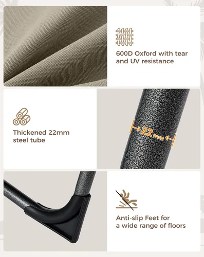 Vista 8 de KingCamp Tumbona con colchón de 2.0 in, hasta 396.8 lbs, silla de jardín reclinable resistente con respaldo ajustable de 5 posiciones, tumbonas