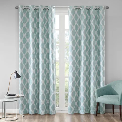 Vista 3 de Sun Smart Blakesly Cortinas opacas para ventana de patio, estampado Ikat, decoración de sala de estar, decoración de sala de estar, cortina