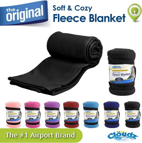 Vista 4 de Manta de forro polar de la marca Cloudz, 50" x 60", Negro