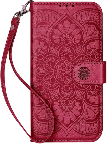 Vista 9 de Funda tipo cartera para iPhone 13 Mini, bloqueo RFID, funda protectora de piel sintética con ranura para tarjetas, bolsillo para efectivo