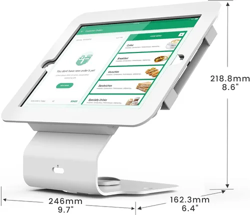Vista 7 de Kiosk POS - Soporte para tablet compatible con iPad Air 1, Air 2, Pro 9.7, 5ª, 6ª, soporte para tableta de escritorio de negocios con base giratoria