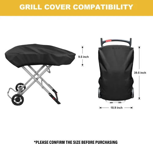 Vista 2 de Cubierta para parrilla Weber Traveler 9010001, resistente al agua, tela Oxford resistente a la intemperie