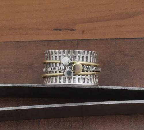 Vista 88 de Boho Spinner Ring, Mothers Day Gift, Silver 925 Women Ring, Sterling Silver 925 Ring, Fidget Spinner Ring,Women Silver Anxiety Ring
