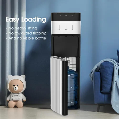 Vista 5 de VECYS Dispensador de agua de carga inferior de 3,5 galones de acero inoxidable, enfriador de agua con temperatura fría, caliente y ambiente