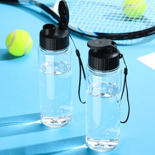 Vista 7 de Maxcheck 30 botellas de agua a granel, estilo clásico, negro 17 Oz Plastic Sports Water Bottles, Flip Top with Handle Strap, Lightweight Leakproof