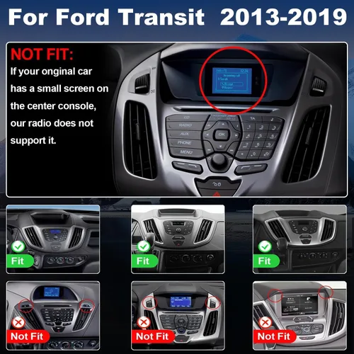 Vista 2 de QLED Radio para Ford Transit 150 250 350 versión base 2015 2016 2017 2018 2019 actualización, pantalla táctil de reemplazo estéreo, Carplay Android