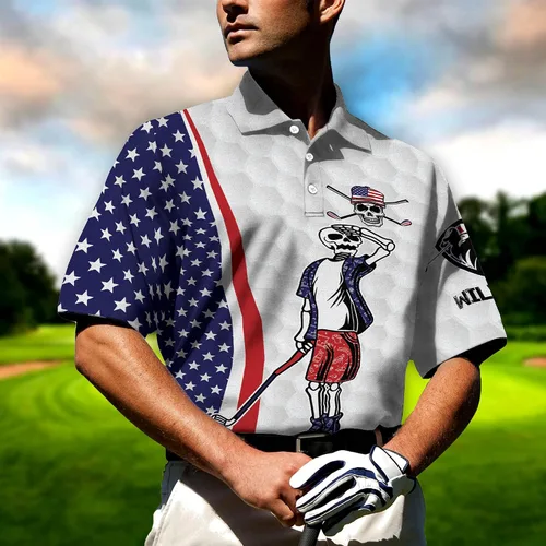 Vista 5 de TEEMAN Camisetas de golf divertidas personalizadas para hombres, camisetas de golf locas para hombres, divertidas camisas de golf polo de manga