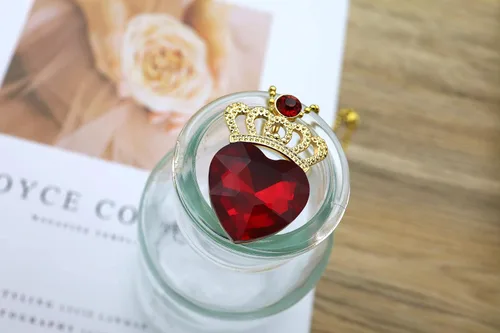 Vista 4 de Descendant 4 Rise of Red Crown and Necklace Descendant 4 Gold Tiara Jewelry Set Queen of Hearts Crown Eive Costume Gift for Girls Teen Party