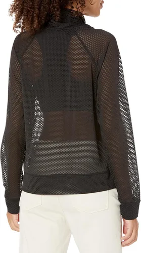 Vista 2 de DKNY Women's Funnel Neck Honeycomb Mesh Top