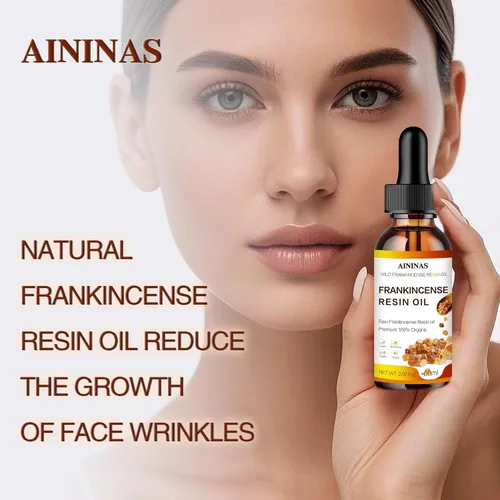 Vista 5 de AININAS Aceite facial de resina de incienso orgánico – Reduce líneas finas y arrugas, calma y repara la piel, hidratación profunda para rostro