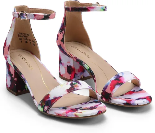 Vista 3 de DREAM PAIRS - Sandalias de tacón ancho y bajo para mujer