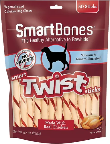 Vista 14 de SmartBones Palitos giratorios, dale a tu perro un masticable sin cuero crudo hecho con pollo y verduras reales (paquete de 100)