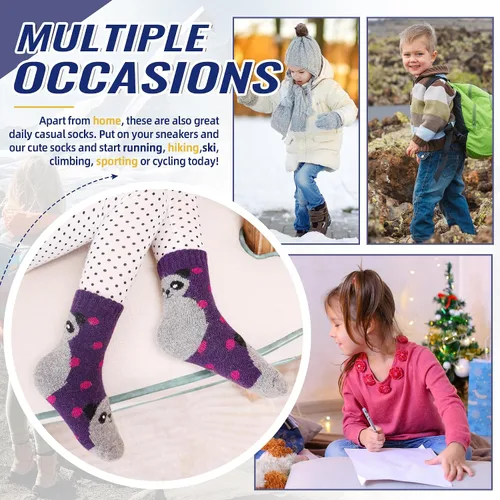 Vista 108 de Eocom 6 pares de calcetines de invierno cálidos de lana para niños y niñas