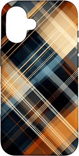 Vista 32 de Navy Black and Orange Plaid Halloween Fall Autumn Pumpkins Case for iPhone 17