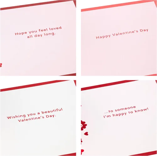 Vista 3 de Hallmark Surtido de tarjetas emergentes para el día de San Valentín (4 tarjetas con sobres) Tarjetas 3D de papel de la firma