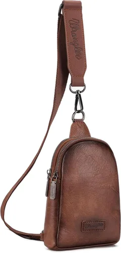 Vista 11 de Wrangler Bolso bandolera pequeño para mujer, bolsos cruzados de cuero *Clásico-marrón