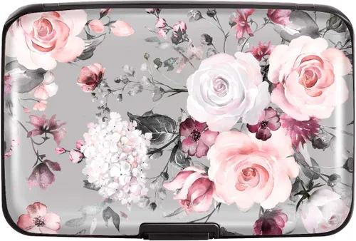 Vista 2 de Coco Rossi Mini tarjetero para mujeres u hombres, bloqueo RFID, funda rígida para tarjetas de identificación, cartera de viaje