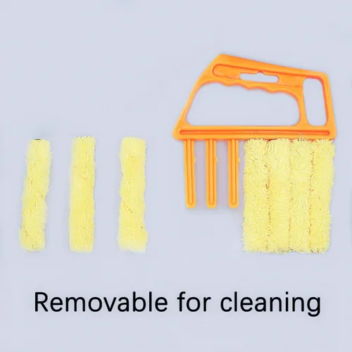 Vista 2 de Blind Cleaner Tool, Mini Blind Duster Clean Brush, Dust Venetian Brush, Yellow S13