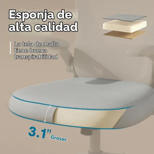 Vista 7 de SeekFancy Silla de oficina ergonómica M903, silla de escritorio para computadora con ruedas, silla de oficina de malla con respaldo alto con soporte