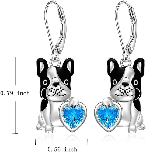 Vista 2 de Shamrock Flamingo French Bulldog Turkey Black Cat Pumpkin Christmas Tree Snowman Earrings for Women Sterling Silver St Patircks Jewelry Gifts