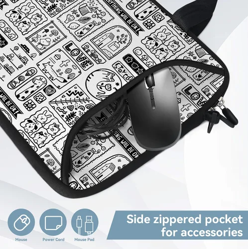 Vista 6 de RICHEN - Bolso bandolera para portátil de 17 pulgadas con asa, compatible con portátiles de 15.6/16/17/17.3/17.4 pulgadas