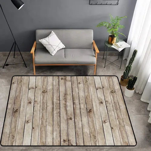 Vista 10 de Tapete de esponja lavable para dormitorio de niños y niñas, panel de madera marrón, decoración rústica de pared con textura de pared, alfombra