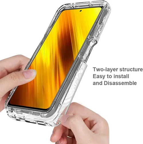 Vista 4 de Funda para Poco X3 NFC/Poco X3 Pro/Poco X3, M2007J20CG con protector de pantalla de vidrio templado, funda protectora de cuerpo completo con bonito