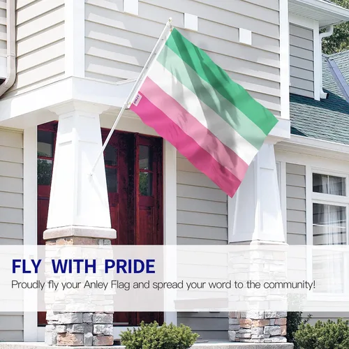 Vista 2 de Anley Fly Breeze - Bandera del orgullo abrosexual de 3 x 5 pies, color vivo y a prueba de decoloración, cabecera de lona y doble costura, banderas