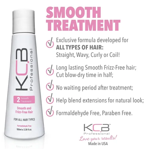 Vista 4 de Smooth System, tratamiento capilar de queratina brasileña de 2 pasos para suavizar y controlar el encrespamiento del cabello, soplado complejo