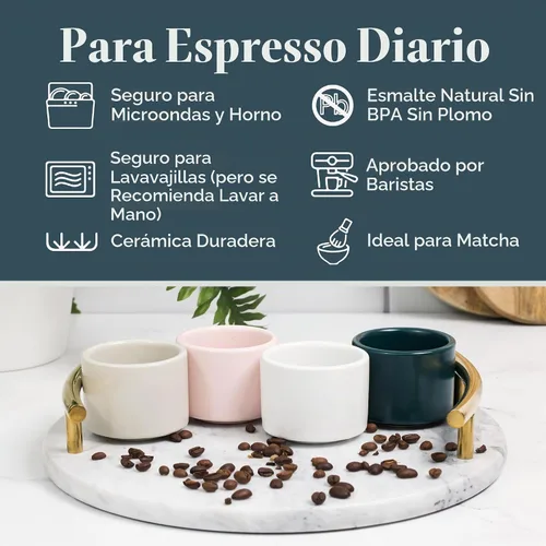 Vista 5 de Folk Ceramics Leonard - Tazas de café expreso de cerámica, color azul esmeralda, 3 onzas, juego de 2