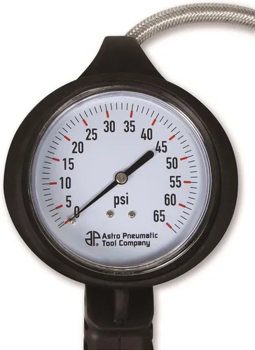 Vista 2 de Inflador de neumáticos con manómetro de dial Astro 3082 TPMS con manguera de acero inoxidable 0-65 psi