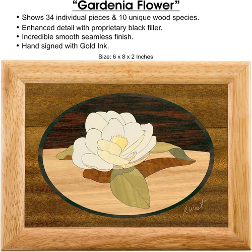 Vista 2 de Gardenia Joyero de madera - Almacenamiento para anillos, aretes