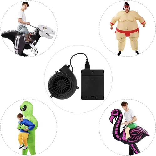 Vista 7 de Mini ventilador de disfraz negro para disfraz inflable de dinosaurio de Halloween (versión mejorada)