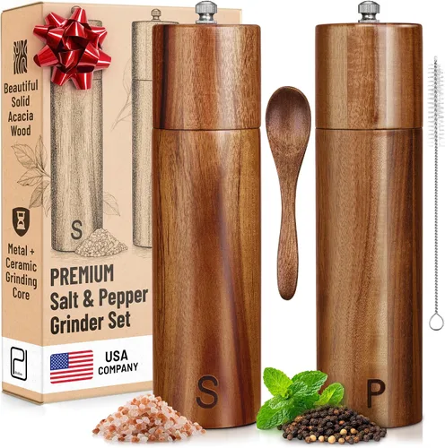Vista 8 de Set de molinillo de sal y pimienta Premium – El mejor Molino de acero inoxidable para chef del hogar, magnético, de cobre, suaves molinillos