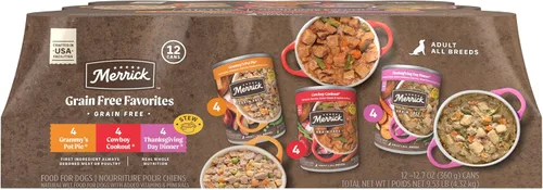 Vista 15 de Merrick Wilderness Blend - Comida húmeda sin cereales para perros, (12) latas de 12.7 onzas (favoritos de adultos)