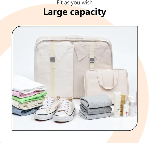 Vista 3 de Easortm Cubos de equipaje para viajes, bolsas organizadoras de equipaje grandes, juego de bolsas organizadoras de maleta, cubos de viaje con bolsa