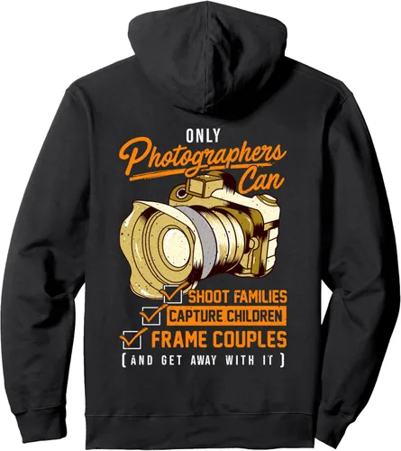 Vista 2 de Sudadera con capucha divertida para fotógrafos de fotografía, refranes de cámara, Negro, S