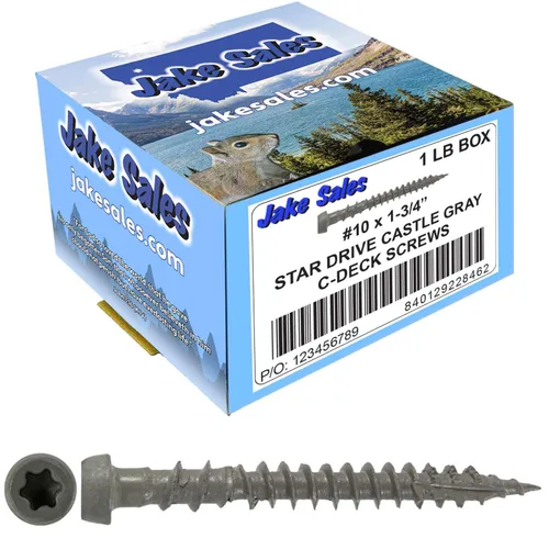 Vista 16 de #10 x 1-3/4" Graystone - Tornillo de madera recubierto exterior de madera Torx/Star Drive Head - Compatible con madera AQC (1 libra ~ 130 tornillos)