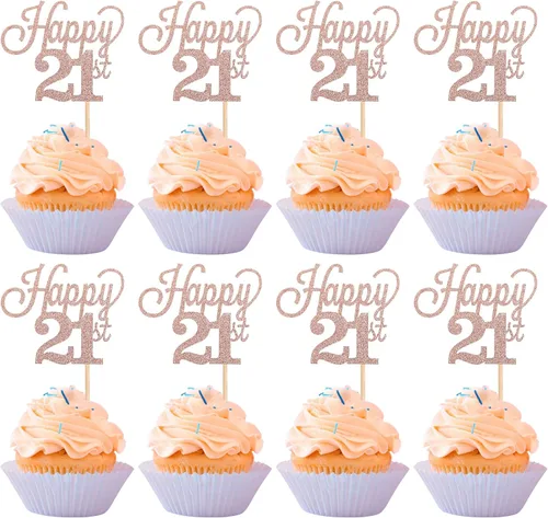 Vista 19 de Paquete de 24 adornos para cupcakes con purpurina número 15, quince cumpleaños, decoración para cumpleaños de 15 años, suministros de fiesta de Negro