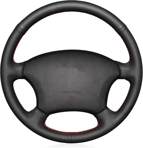 Vista 17 de Funda de Volante de Cuero Genuino de Ajuste Personalizado para Lexus LX450 1996 1997 / LX470 1998-2002 / Toyota Land Cruiser 1995 1996 1997 1998