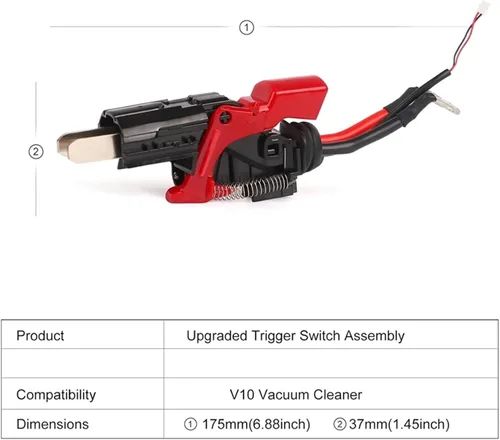 Vista 2 de Conjunto de interruptor de gatillo mejorado popular, piezas de repuesto de botón de encendido compatibles con aspiradora Dyson V10 SV12