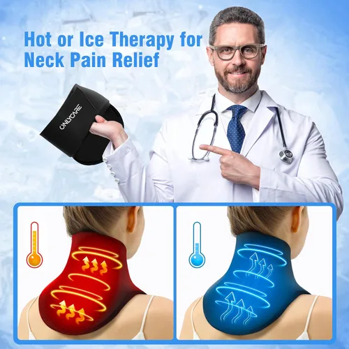Vista 3 de ONLYCARE Gel de envoltura de hielo para el cuello – Paquetes de hielo mejorados para cuello reutilizable, compresa caliente y fría, alivio