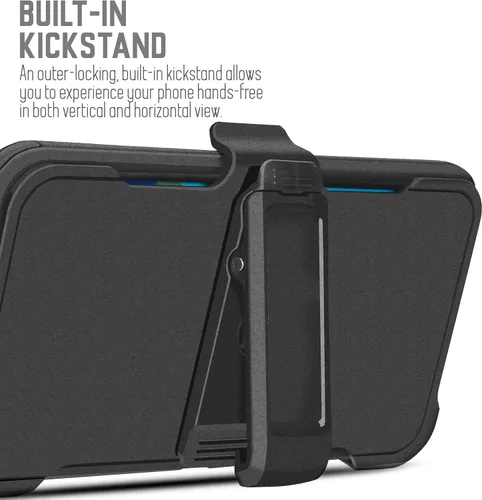 Vista 5 de Jackpot inalámbrico diseñado para LG Stylo 7 4G, con protector de pantalla integrado, funda resistente a prueba de golpes, funda con soporte Negro