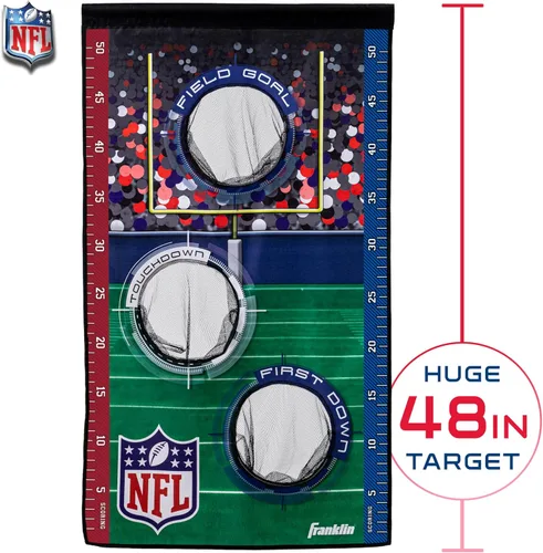 Vista 4 de Franklin Sports NFL Mini juego de tiro de fútbol americano – NFL Door Jam Football Over the Door Target + (4) mini bolas – Juego de lanzamiento de 3