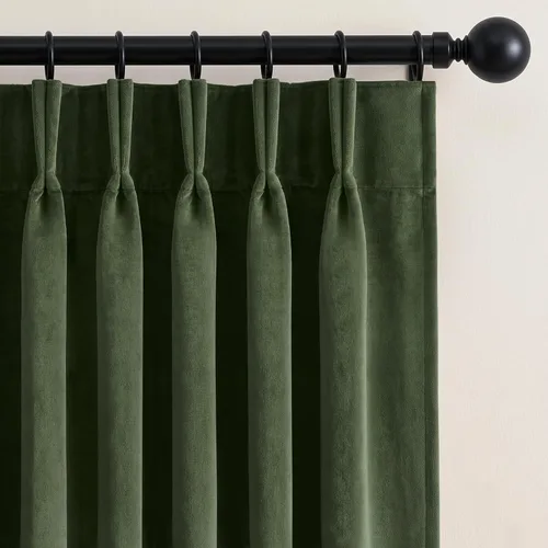 Vista 19 de MIULEE Cortinas opacas plisadas de terciopelo azul marino, 40 x 96 pulgadas