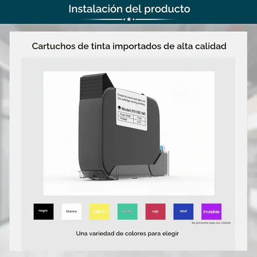 Vista 8 de Phezer Cartucho de tinta solvente de secado rápido original de repuesto PS100 impresora de inyección de tinta portátil y mini impresora de inyección
