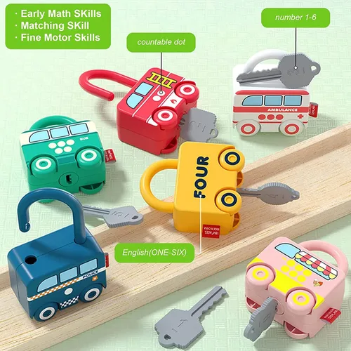 Vista 6 de Juguetes educativos Montessori Juegos de aprendizaje Tablero ocupado - Actividades de autos para niños pequeños - Juguetes sensoriales para bebés