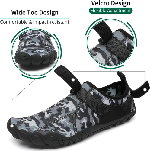 Vista 2 de SAGUARO Zapatos de agua para hombres y mujeres, zapatos de playa de secado rápido, sin caída, zapatos acuáticos para río, piscina, surf, kayak