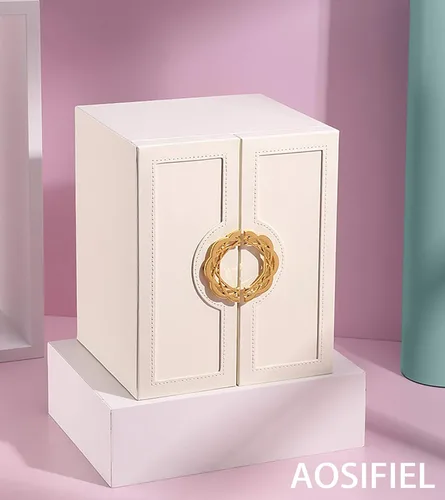 Vista 4 de AOSIFIEL Joyeros organizadoresestuche grande de pie con 5 cajones, regalo para mujeres, adolescentes, niñas, niños, gran joyeríasoporte de cuero